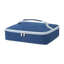 Flat Bento Bag Convenient Insulated Lunch Box for Adult Men and Women Picnic mėlyna