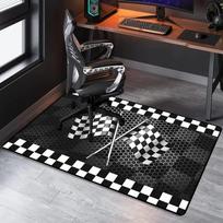 VIKAMA Juoda ir balta languota vėliava kilimas Patvarus neslystantis lenktynių sporto dekoratyvinis grindų kilimėlis Svetainės kilimas Namų dekoras 40x 60cm gray