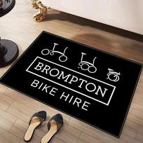 VIKAMA Black Gold Brompton Folding Bike Doormat Non-Slip Wear-Resistant Home Entrance Decorative Foot Mat Home Decor 40cm x 60cm