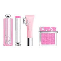 DIOR Charming Rose Blush + Blush Stick + Jelly Lip Gloss Makeup Set, Clear and Natural, Uplifting Color 4.4g+6g+10ml raudona