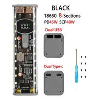 PD65W Battery Storage Box 8 Cell 18650 DIY Power Bank Case Kit Digital Display USB Type C Fast Charger Battery Holder Case