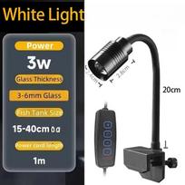 Mini 3W LED Aquarium Spotlight Clip Lamp South American Style Fish Tank Light for Planted Nano Aquarium Lighting White Light