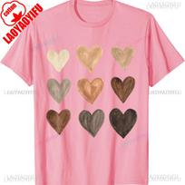 Melanin Hearts Social Justice Equality Unity Protest printed Tshirt tops Unisex casual style Allmatch Regular short sleeve S