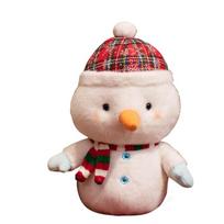 Fluffy Christmas Teddy Bear Stuffed Animal Customizable Santa Claus Design Short Plush 25cm/38cm 0.15kg/0.37kg Snowman,25cm/9.84in