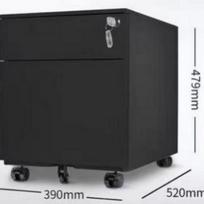 Steel Three-Drawer Mobile Under-Desk File Cabinet