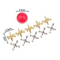 Classic Vintage Retro Mini Metal Jacks Game with Balls Tabletop Toy Portable Stress Relief Fidget Toy for Adults Party Favor