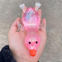 Tabas Squishy Aurora Duck Maltose Squeeze Toy Soft Cute Colorful Duck Stress Relief Decompression Stretch Toy for Adults Gift Present