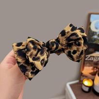 Vintage Leopard Print Bow Premium Hair Grab for Women Girls Fashion Korean Non-slip Hair Clip Ponytail Hairpin Hair Accessories kava