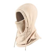 Solid color Polar Fleece Balaclava Windproof Full Face Beanies Winter Warmer Ski Mask Caps Cycling chaki