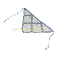 49MD Novelty Women Triangular Bandanas Turban Crochet Hairband with Fashion Pattern balta