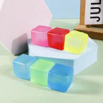 Frosted Ice Cube Shaped Fidget Toy Square Stress Relief Ball for Anxiety ADHD Squishy Squeeze Toy Gift Present for Adults