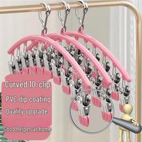 Windproof Stainless Steel Sock Drying Rack with 24 Clips - Multi-functional Clothes Hanger for Socks and Underwear