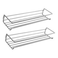 Wall Mounted Storage Rack Set of 2 Kitchen Bathroom Organizer Shelf Metal Wire Frame for Pantry Countertop or Shower Space Saving One Size sidabras