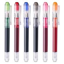 6pcs Color Ink 0.5mm Fountain Pens Fine Nib Student Stationery Set Gel Pen Set  Office School 6 PCS Set