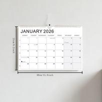 New Jan. 2026 - Jun. 2027 2026 Calendar with Hook Holidays Marked Wall Calendar Thick Paper Colorful Hanging Calendar Office