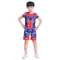 Spiderman Costume for Kids T-Shirt and Shorts Set Red Blue 140cm 6-7 Years Halloween Party Cosplay 140 CM