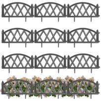 Palisade Garden Fence Graphite Border Set Of 12 Pieces 50X30 Cm