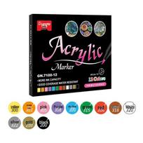 Guangna 7100 Soft Tip Acrylic Markers - 60 Colors for DIY Painting and Graffiti