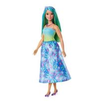 Barbie Księżniczka Lalka Niebiesko-Zielony Strój
