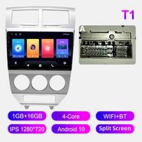 Android automobilio radijas, skirtas Dodge Caliber 2007–2010 daugialypės terpės grotuvo galvos blokas Stereo GPS navigacija BT WIFI 1+16GB 1+16GB,A sidabras