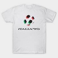 Men Black Print T-shirt Italia 90 No-Cut Transfer Paper Print Cotton Tshirt XL balta