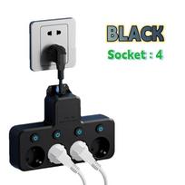 ES prailgintuvas su pagrindiniu jungikliu, 4 AC lizdai, pasirinktinai USB ir Type-C – trumpas lankstus laidas Socket*4 juoda