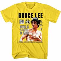 Bruce Lee Sėkmė yra kelionė Geltoni vyriški marškinėliai 3XL black