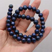 Luxury Black Natural Freshwater Round Pearls 9-10mm, 36cm Strand Handmade Wedding Jewelry Accessories DIY Crafts 1String/9-10mm-36cm juoda