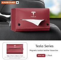 Car tissue box seat backrest armrest Sun visor tissue storage box For Tesla Model Y Model 3 Model S Model X Interior accessories raudona