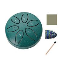 Plieniniai liežuvėlių būgnai vaikams 3 colių 6 natų mini lietaus būgnai lauke lietaus muzikos kūrėjas su lazdelėmis ir natų knyga sodui, kempingui, meditacijai, jogai žalia