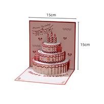 Pop Up Cake Happy Birthday Cake Card With Envelope Best Wishes Musical Light Greeting Card Greeting Invitation Cards raudona