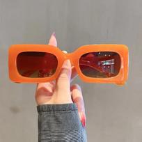 New Vintage Square Frame Blue Light Blocking Sunglasses Outdoor Cycling Shades Eyewear Ladies Fashion Jelly Color Eyeglasses As picture oranžinė