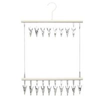 Double-layer Clothes Drying Rack Windproof Non-marking Underwear Drying Rack Space Saving with Hooks Hats Hanger smėlis