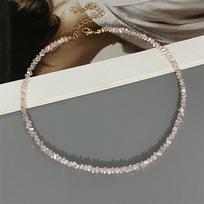 New Pink Color Crystal Choker Necklace for Girl Women Irregular Triangle Fashion Trendy Necklace 2026 Gift Neck Zircon Wholesal