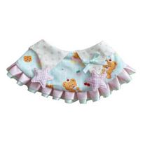 Bear Print Pet Bib Adjustable Snap Button Cute Cat Bandana Bib Sweet Striped Dog Bib for Small Medium Dogs Cats S rožinė