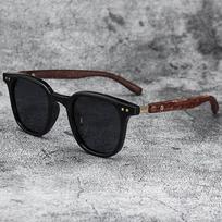 New UV Protection Wood Grain Sunglasses Outdoor Street Photography Square Frame Sun Glasses Shades for Women & Men