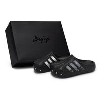 Adidas Originals AdiFOM Superstar No Special Function Closed Toe Slippers Unisex Black Gray Silver IG8277(Team80-S-BOX) 39⅓