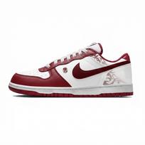 Nike Big Lemon Joy Abrasion Resistant Breathable Low top Skateboard Shoes Men's White Red 355152-150(Team399-) 40