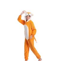 Kids Carnival Costume Kigurumi Onesie, Fox Model, Orange/White, 7-8 Years 7-8 years
