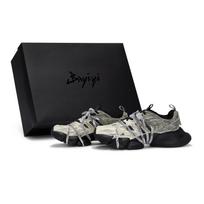 Adidas XLG RUNNER DELUXE Neslystantys Atsparūs dilimui Žemi Bėgimo Bateliai Unisex Juodi Ryžių Pilki JQ2973(Team80-S-BOX) 41⅓