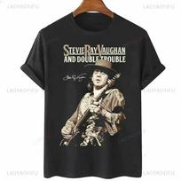 Man Woman Tee Stevie Ray Vaughan Guitar Blues Rock Legend SRV Unisex O-neck Fashion Graphic T Shirts Men Streetwear Clothing S įvairiaspalvis