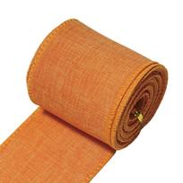 5 Yards/63mm Burlap Wired Ribbon Solid Color Imitation Linen Wrapping Burlap Ribbon Colorful Gift Packaging Ribbon 63mm oranžinė