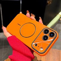 iPhone 17 Pro Max Laser Aurora Case: Magnetic Two-in-One Protective Cover 16 oranžinė