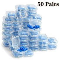 50 Pairs + 50 Boxes Silicone Ear Plugs NRR 28dB Hearing Protection Waterproof.