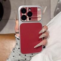 Leather Texture Case for iPhone 13-17 Pro Models 14PRO【6.1 inches】 raudona