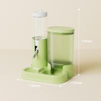2 IN 1 Hamster Water Dispenser Easy To Clean Prevent Spilling Food Feeding Bowl Leak-Proof Large Capacity Automatic Feeder žalia