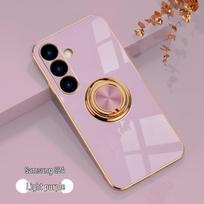 Magnetic Stand Solid Color Samsung S25/Note20/A54/A34 Full Coverage Case A25 šviesiai violetinė spalva