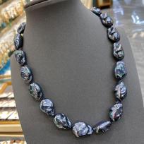 New Alien Baroque Colorful Aurora Necklace for Women, Plated Teeth Beads, Shell Beads Jewelry 45CM