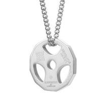 European and American Necklace Fitness Dumbbell Sports Barbell Necklace Men Trend Pendant Stainless Steel Jewelry