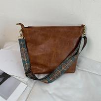 Senovinis „Crossbody“ krepšys moterims, didelės talpos „hobo“ krepšys, madingas dirbtinės odos krepšys per petį ruda